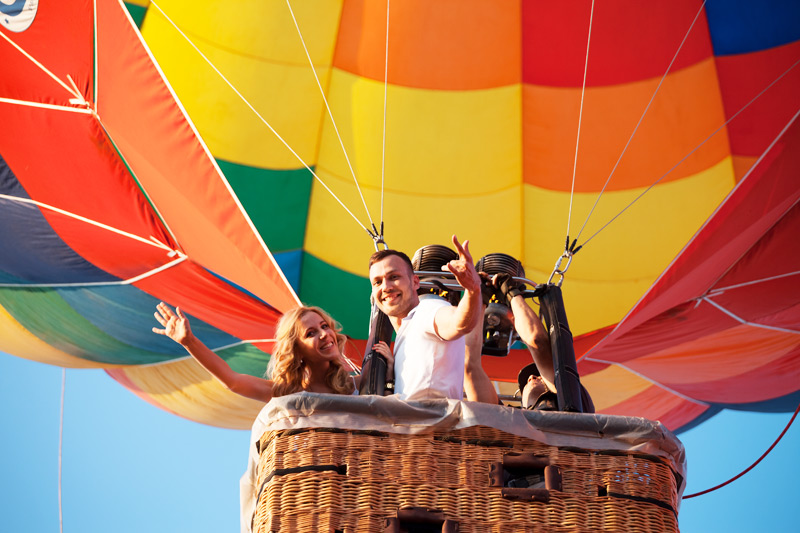 Полет на воздушном шаре для влюбленных