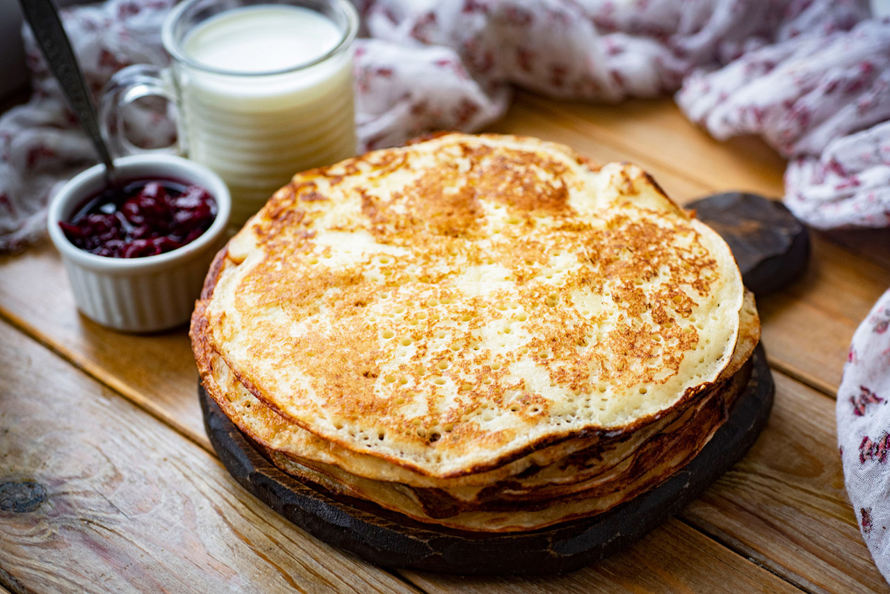 Пышные блины на кефире