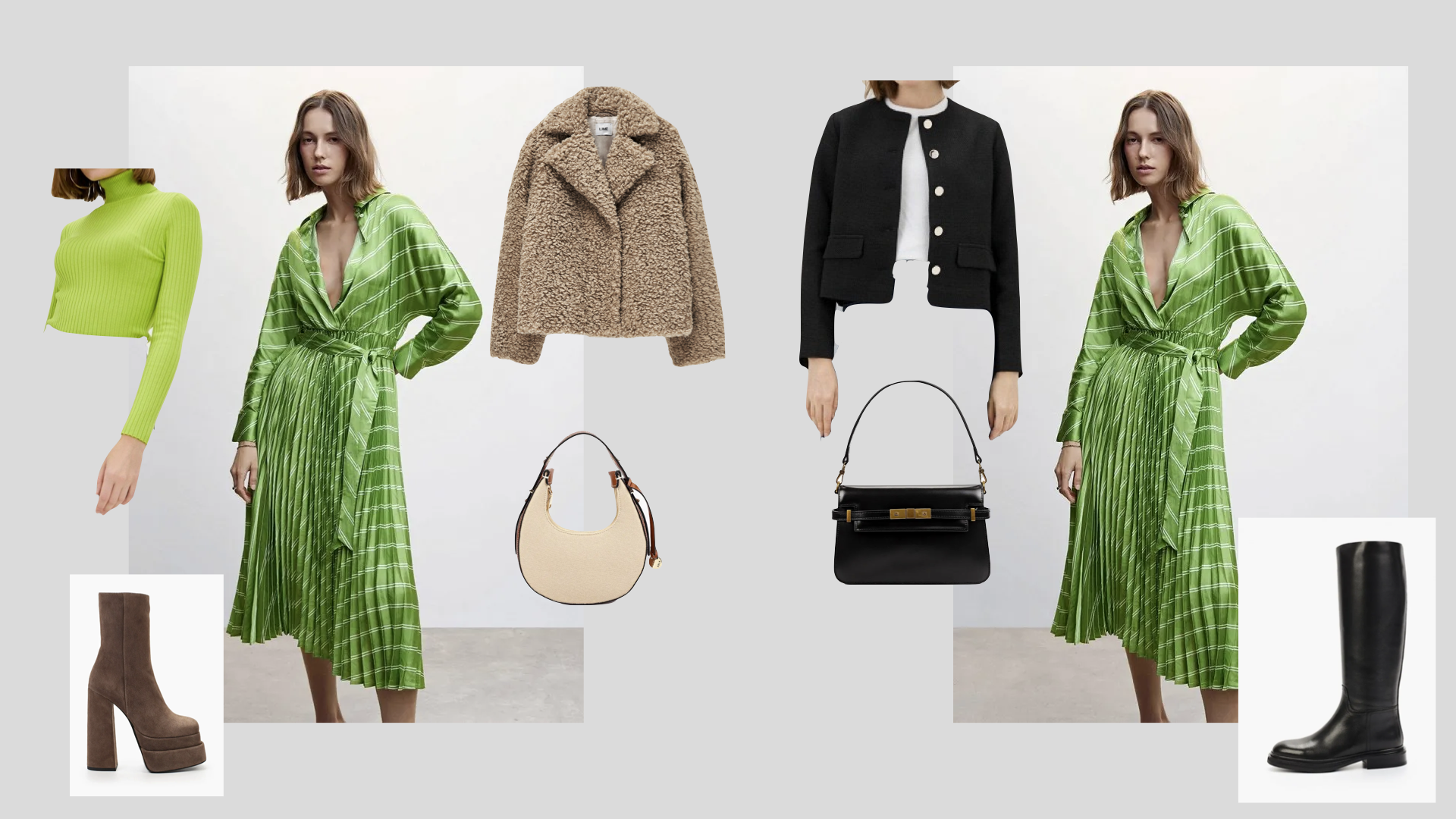 Одно платье 6 образов на весну