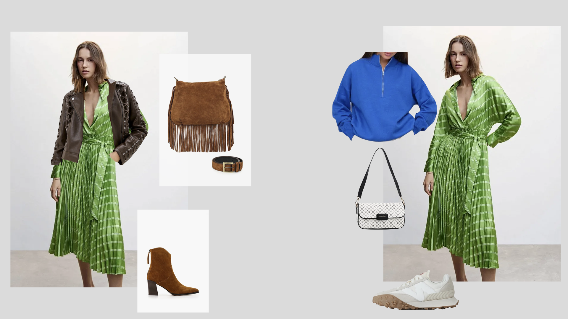 Одно платье 6 образов на весну