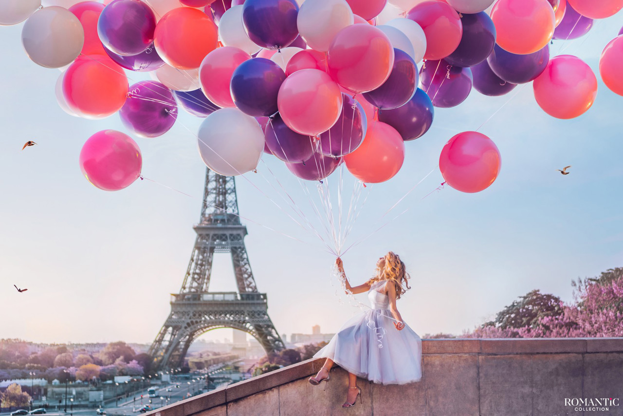 Предложение руки и сердца с воздушными шарами