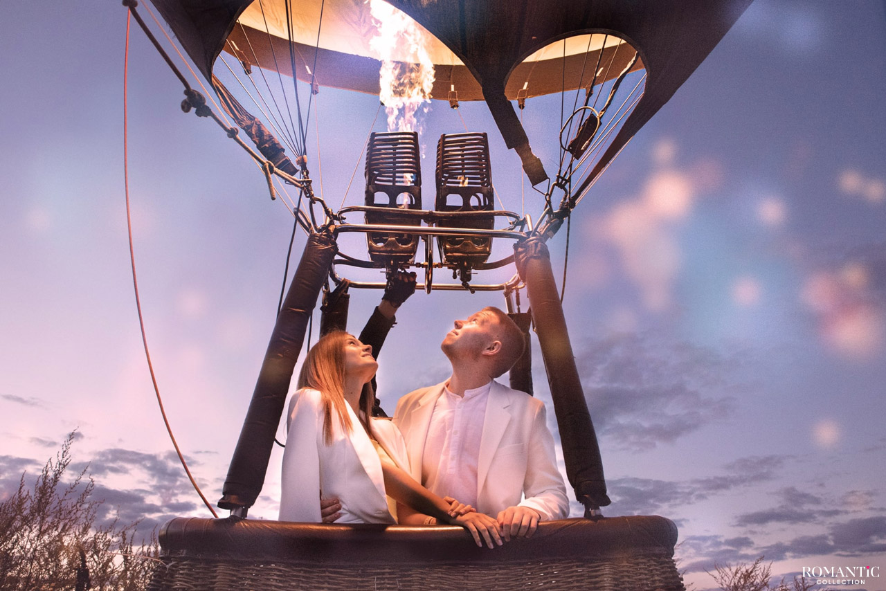Предложение руки и сердца на воздушном шаре