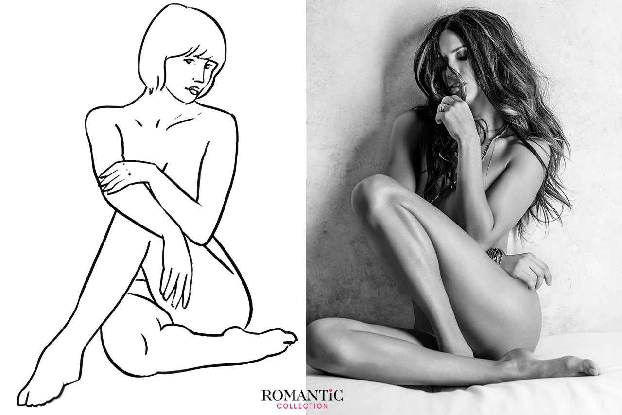 Поза для фото обнаженного тела