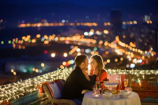 Романтическое свидание на крыше