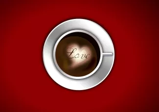 Обои о любви: Сердце кофе