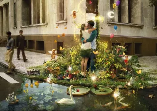 Обои о любви: Поцелуй обои