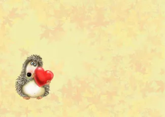 Обои о любви: Влюблённый ёжик