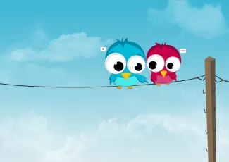 Обои о любви: Влюблённые птички