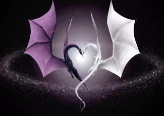 Обои о любви: Влюблённые драконы