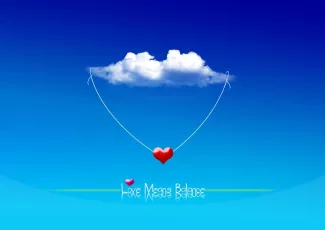 Обои о любви: Сердце в облаках