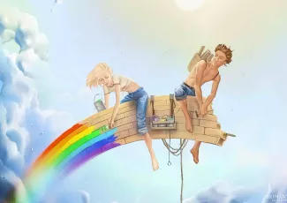 Человек в белых брюках