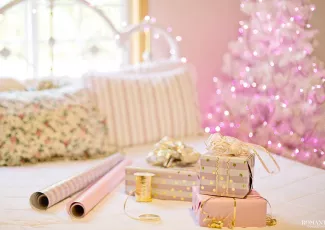 Коробка в гирляндах