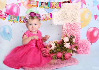 Паровозик с фото на первый день рождения