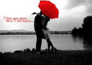Обои о любви: Двое под зонтом