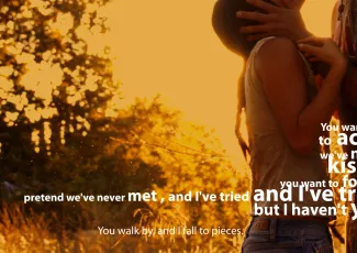 Обои о любви: Поцелуй на закате