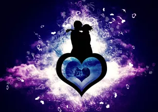 Обои о любви: Поцелуй влюблённых