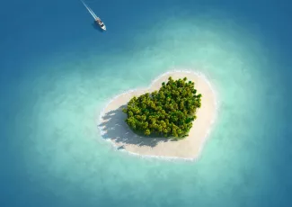 Обои о любви: Остров в форме сердца