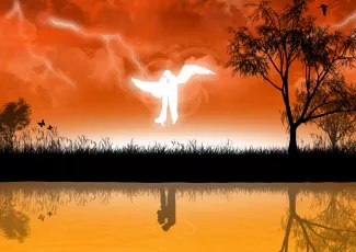 Обои о любви: Влюбленные ангелы