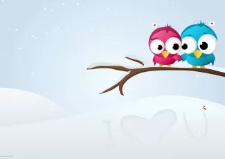 Обои о любви: Влюбленные птички