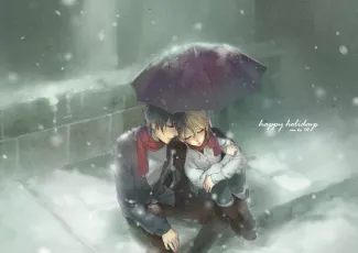 Обои о любви: Двое под зонтом