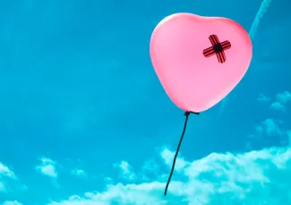 Обои о любви: Сердечко воздушный шарик