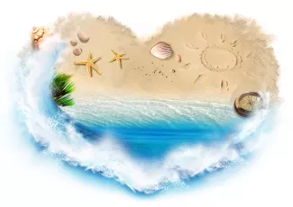 Обои о любви: Морское сердце