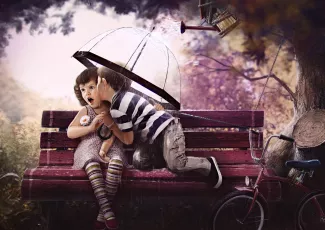 Обои о любви: Влюбленные малыши